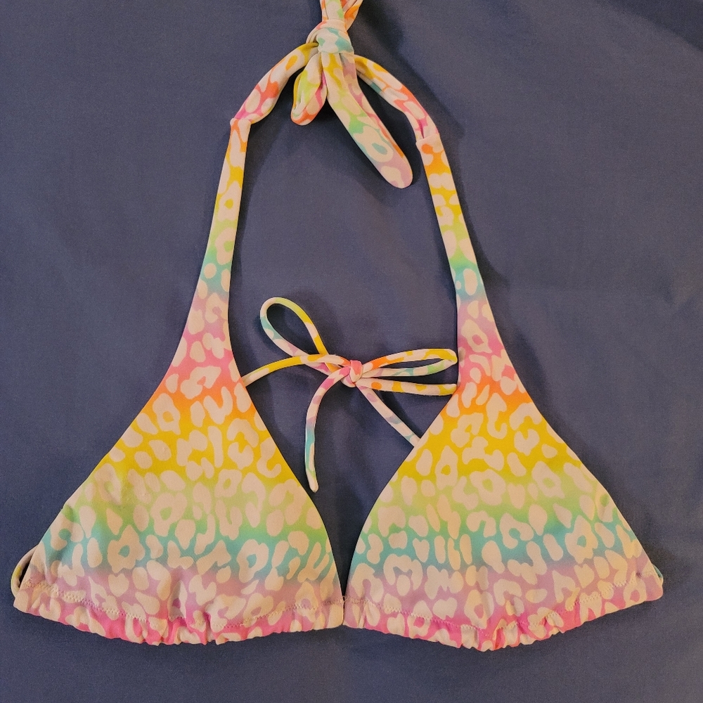 Victoria's Secret Rainbow Leopard Print Bikini Top